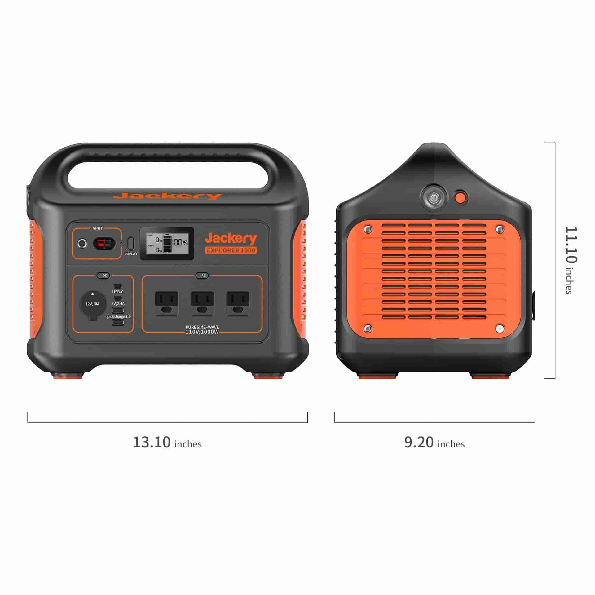 Explorer 1000 is 13.1 inches long, 9.2 inches wide and 11.1 inchels high.