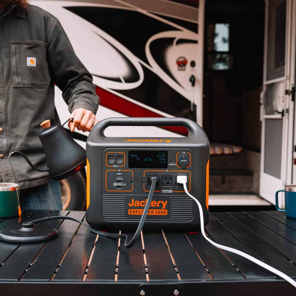 using jackery explorer 1500 power statin in RV camping