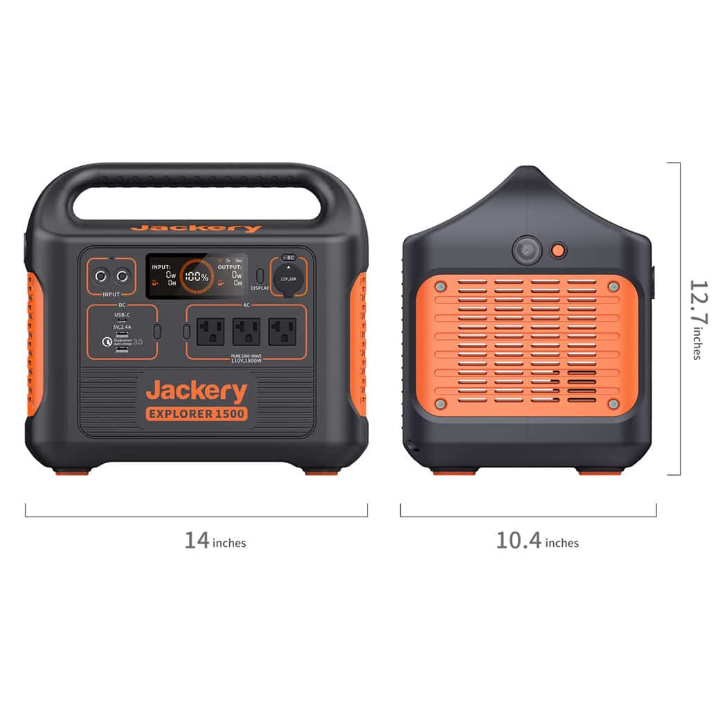Length, width and height of jacekry 1500 portable power station